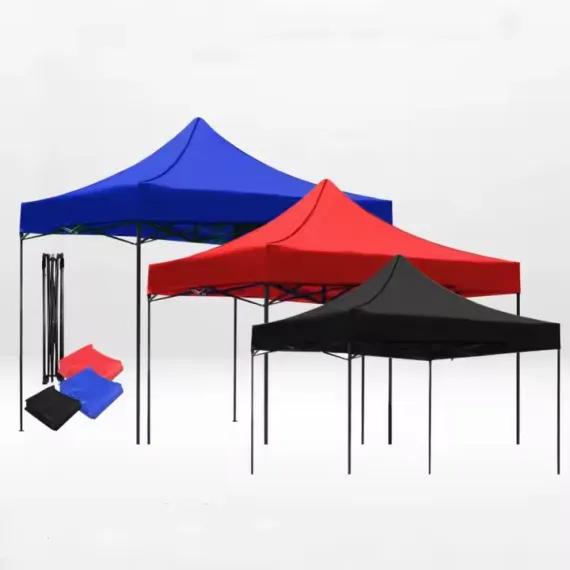 Cort Tip Pavilion 3x3m Negru – Pliabil, Impermeabil, pentru Grădină, Evenimente și Camping [1]