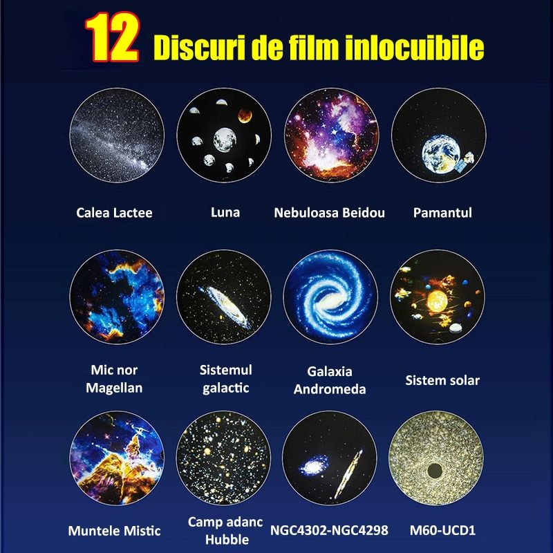 Proiector Galaxy cu Nebuloasă și Stele – Lampă LED Rotativă pentru Dormitor și Relaxare [3]