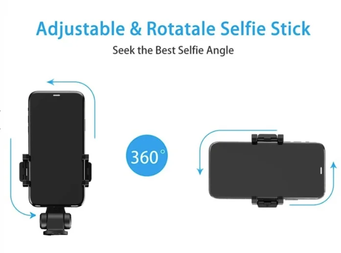 Selfie Stick cu Trepied și Telecomandă Bluetooth – Suport Telefon Reglabil și Rotire 225° [4]
