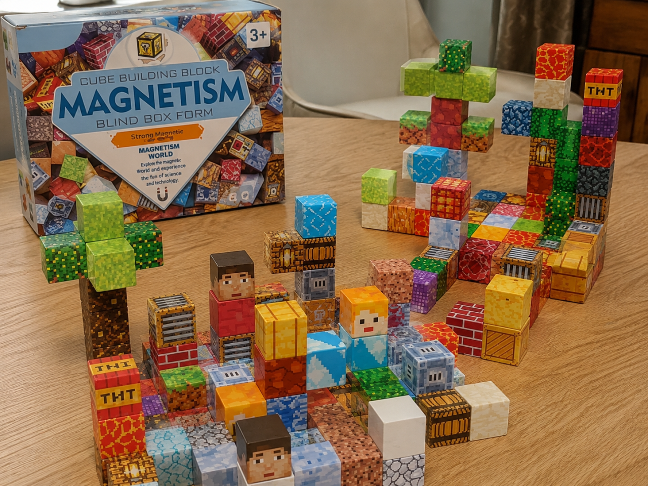 Set 108 cuburi magnetice construcție tip Magnetism Blind Box – blocuri educative pentru copii 3+, joc creativ și interactiv [5]
