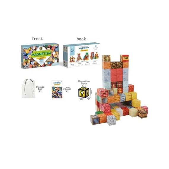 Set 63 cuburi magnetice construcție tip Magnetism Blind Box – blocuri educative pentru copii 3+, creativitate și învățare [2]