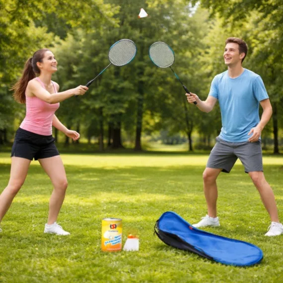 Set badminton pentru copii și adulți – 2 palete, 2 fluturași și husă transport inclusă [2]