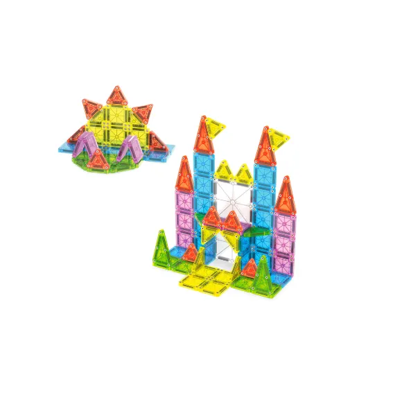 Set de Construcție Magnetic 3D „Magnetic Tiles” – 40 Piese Colorate pentru Joc Creativ și Educațional [2]