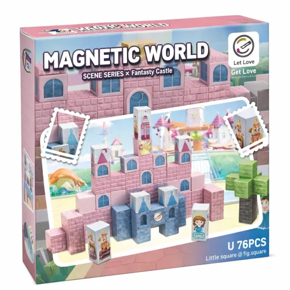 Set de Construcție Magnetică Magnetic World Z013A – 76 Piese, Castel Fantasy, ABS și Magnet [3]