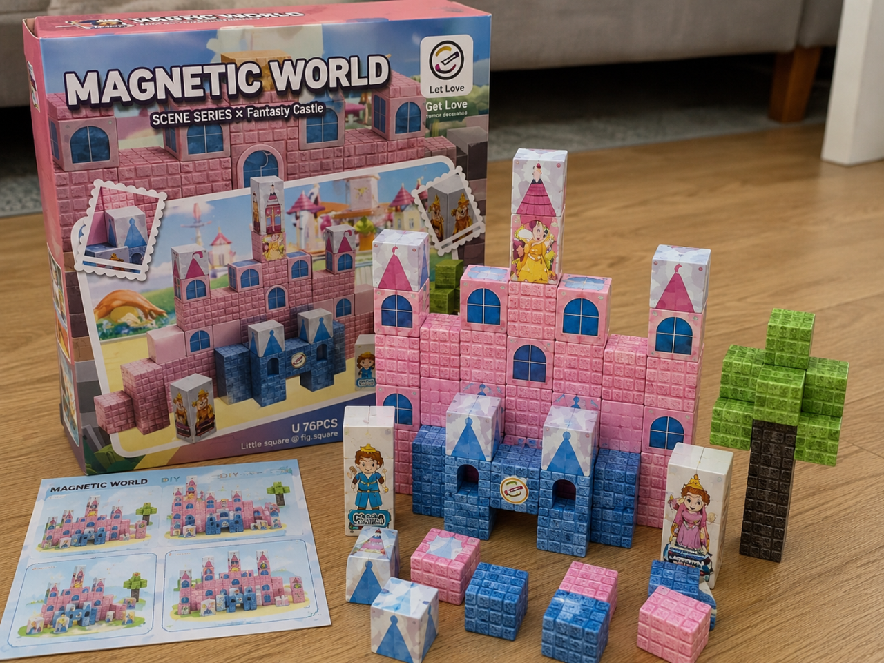 Set de Construcție Magnetică Magnetic World Z013A – 76 Piese, Castel Fantasy, ABS și Magnet [4]