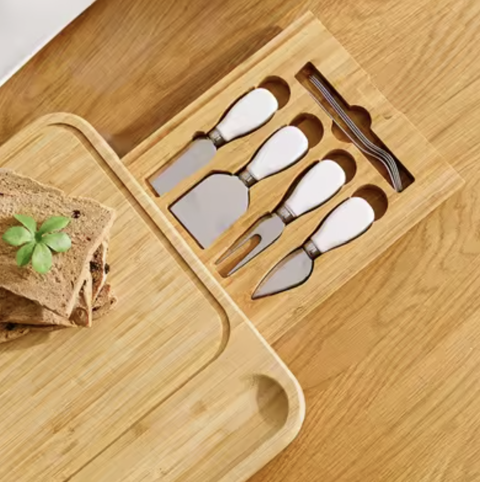 Set Deluxe de Servire din Bambus cu Sertar – Eleganta si Functionalitate pentru Aperitive [5]