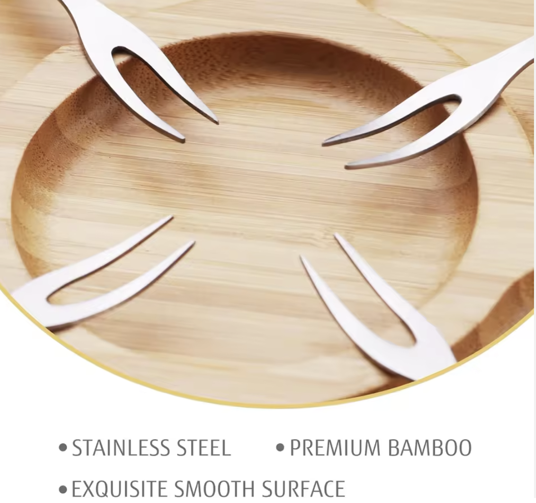 Set Premium de Servire din Bambus – Eleganta Naturala pentru Aperitive si Branzeturi [2]