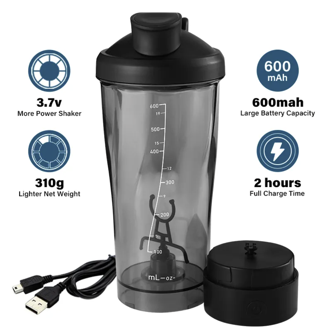 Shaker electric portabil cu motor puternic si incarcare USB – Solutia ideala pentru un stil de viata activ [4]