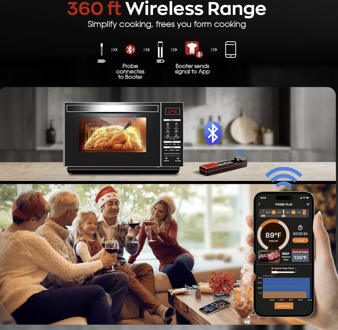 Termometru inteligent pentru gratar cu Bluetooth – Monitorizare fara fir pentru gatit precis si confortabil [4]