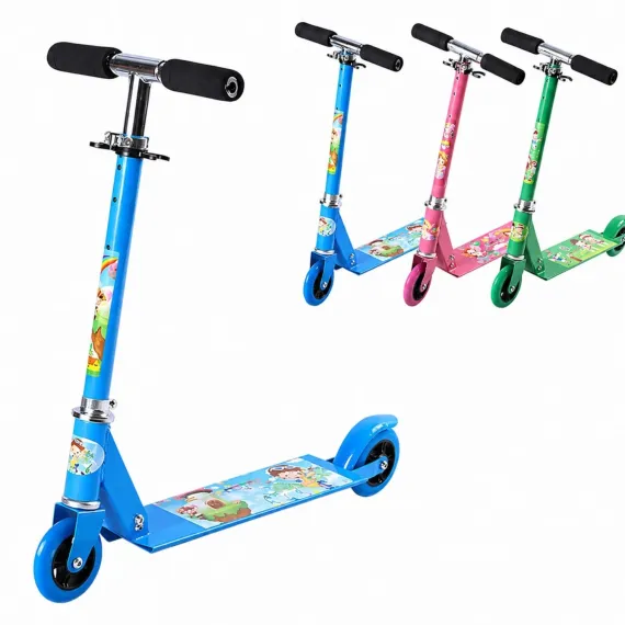 Trotinetă pliabilă pentru copii cu 2 roți, 75 x 60 cm Rosu – model colorat, ușor de transportat [2]