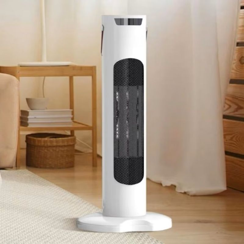 Ventilator Turn cu Telecomandă și Încălzire, Afișaj LCD, Control la Distanță, 1500W, 54 cm, Alb [4]