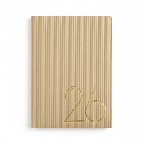 Agenda - Agenda 2026 – Eleganta khaki cu accente aurii