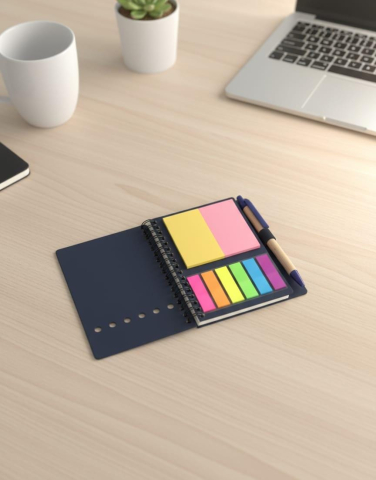 Caiete - Caiet cu Spirală și Pix Eco – Design Elegant, Copertă Albastră, File Liniate