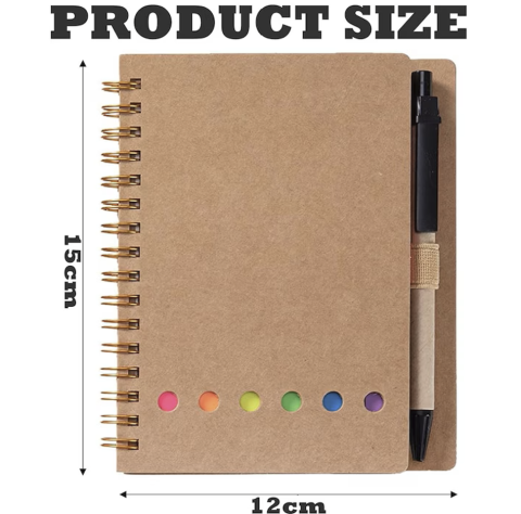 Agende si caiete - Caiet cu Spirala si Pix Eco – Design Elegant, File Liniate