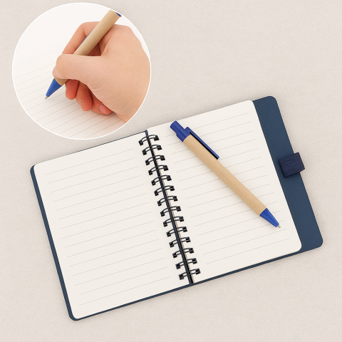 Caiet cu Spirala si Pix Eco – Design Elegant, File Liniate [4]