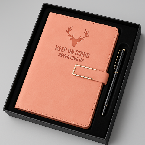 Caiet Keep On Going, set 5 nuante, piele ecologica, 21x29.7cm [9]