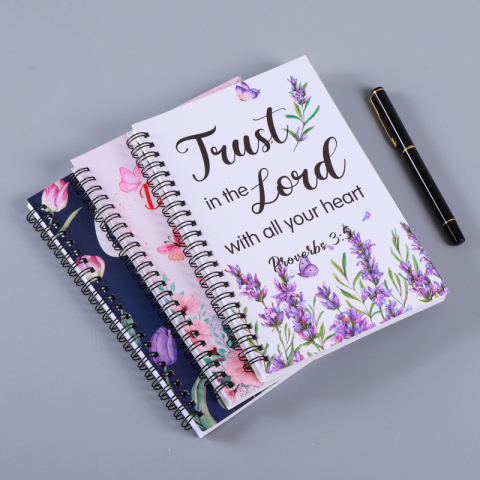 Caiet Spirala “Trust in the Lord” – Design Floral, Coperta cu Inspiratie Biblica [4]