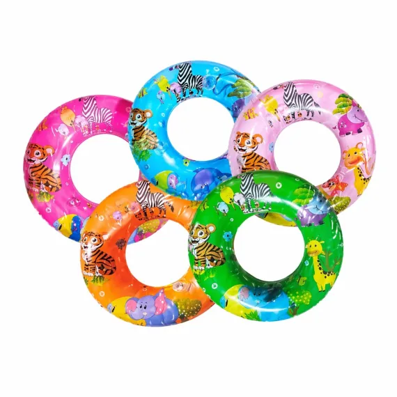 Produse de vara - Colac gonflabil pentru copii cu model animale safari – diverse culori, pentru piscină și mare