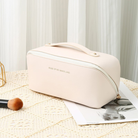 Geanti - Geanta Cosmetice Eleganta cu Fermoar si Maner – Organizator Machiaj pentru Calatorii