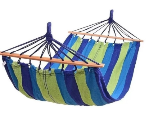 Camping - Hamac Suspendat pentru Grădină și Relaxare – Hamac Textil cu Frânghii și Husă de Transport