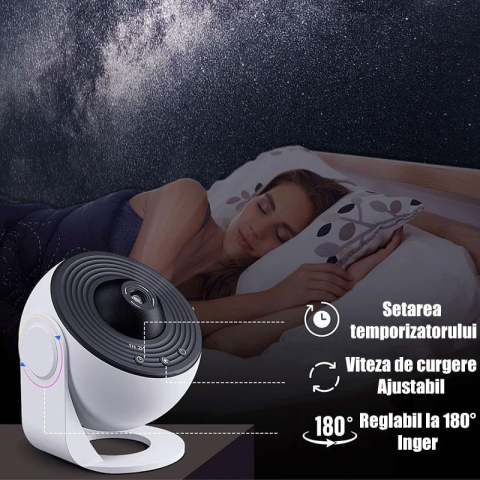 Casă & Bucătărie - Proiector Galaxy cu Nebuloasă și Stele – Lampă LED Rotativă pentru Dormitor și Relaxare