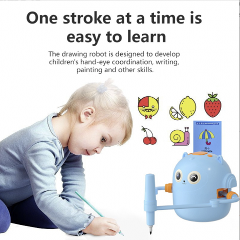 Robot educational interactiv cu 100 de carduri si interactiune vocala, ideal pentru copii 3+, albastru [2]