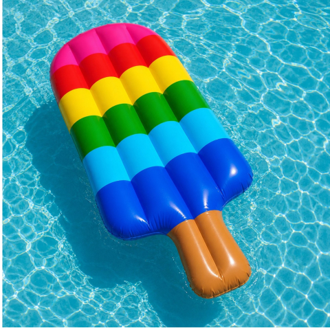 Produse de vara - Saltea Gonflabilă 112cm, Model Înghețata Curcubeu
