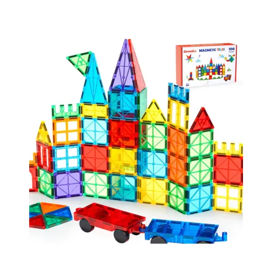Pentru copii - Set 100 Piese Magnetice de Construcție – Joc Creativ 3D pentru Dezvoltarea Inteligenței și Imaginației Copiilor