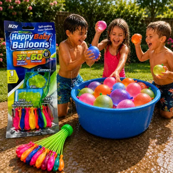 Produse de vara - Set Baloane cu Apă „Water Balloons” V225 – Umplere Rapidă pentru Distracție Instant de Vară