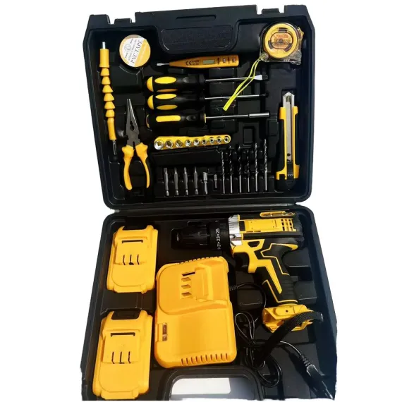 Casă & Bucătărie - Set Bormașină cu Percuție OKBOONS 48V, 2 Acumulatori, 30 Accesorii – Autofiletantă Portabilă cu Cutie de Transport