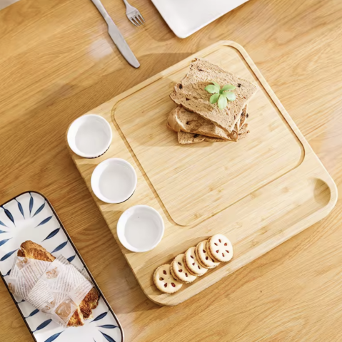 Set Deluxe de Servire din Bambus cu Sertar – Eleganta si Functionalitate pentru Aperitive [3]