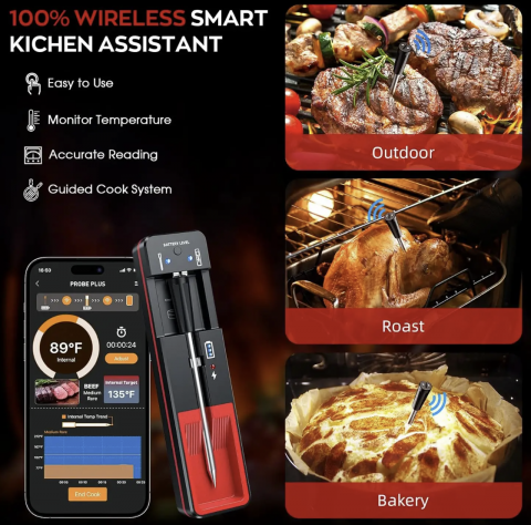 Termometru inteligent pentru gratar cu Bluetooth – Monitorizare fara fir pentru gatit precis si confortabil [1]
