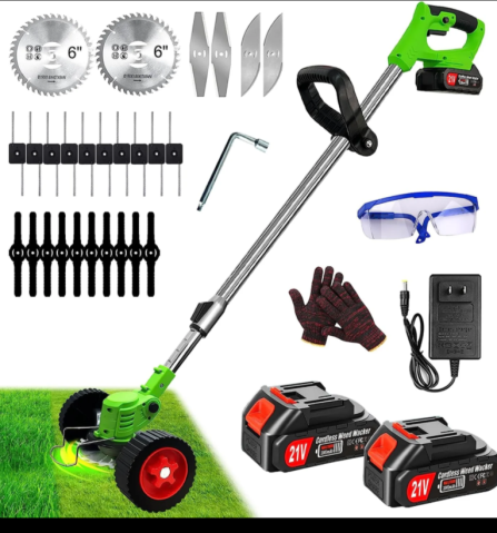 Casă & Bucătărie - Trimmer Electric pentru Iarbă 21V cu Acumulator – Motocoasă Portabilă cu Accesorii Complete