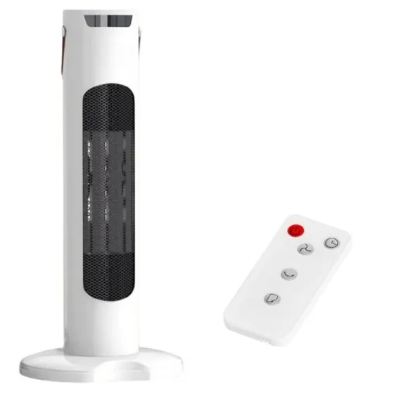 Casă & Bucătărie - Ventilator Turn cu Telecomandă și Încălzire, Afișaj LCD, Control la Distanță, 1500W, 54 cm, Alb