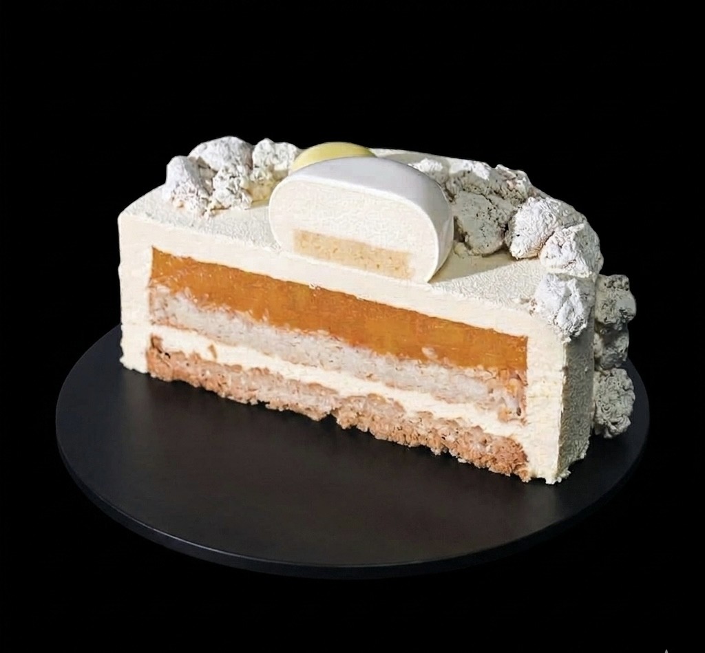 Felie de tort cu mango și cafea