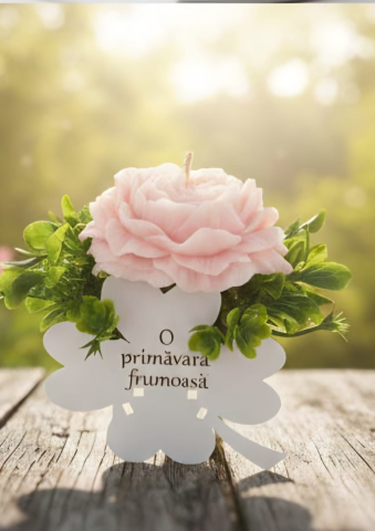 Spring Collection - Lumânare Bujor din Ceară de Soia – Cadou Mărțișor & 8 Martie