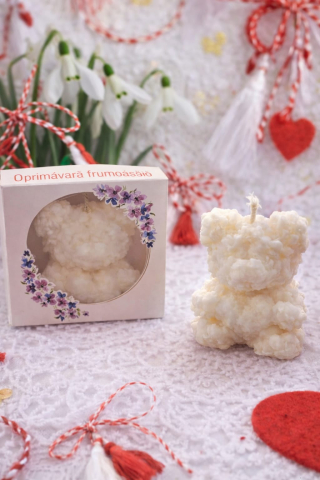 Spring Collection - Lumânare Ursuleț Handmade – Cadou Delicat de Mărțișor