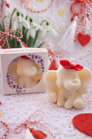 Spring Collection - Lumânare Elefănțel Handmade – Cadou Simbolic de Mărțișor