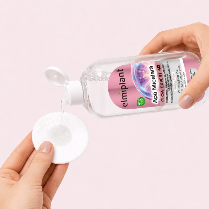 Apa Micelara Iluminatoare, Elmiplant, Glow Expert 4D, Pentru Fata, Ochi si Buze, cu Prebiotice, 400 ml [3]