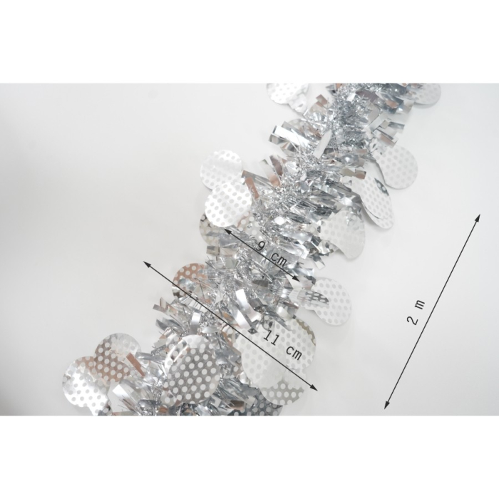 Beteala Craciun, Flippy, argintiu, marimea:  2 m x 11 cm x 9 cm material:folie PVC, interior/exterior [13]