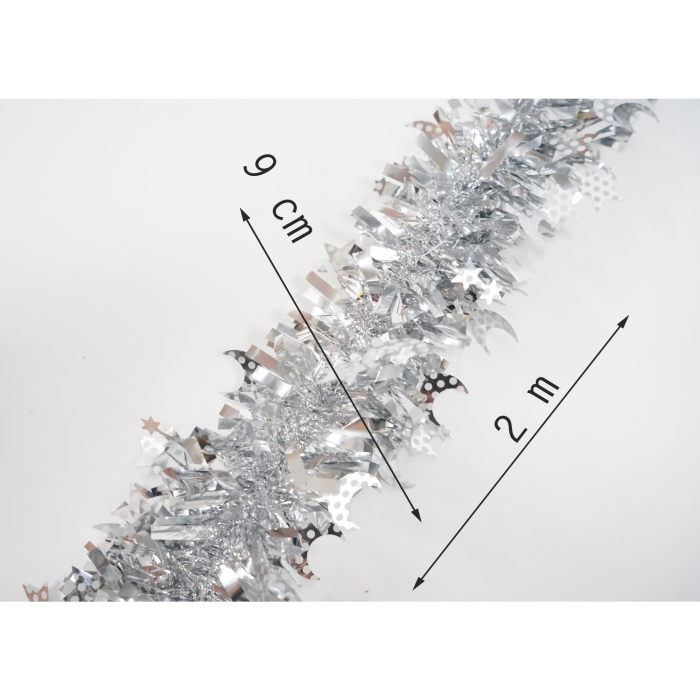 Beteala Craciun, Flippy, argintiu, marimea: 2 m x 9 cm x 9 cm material:folie PVC, interior/exterior [6]