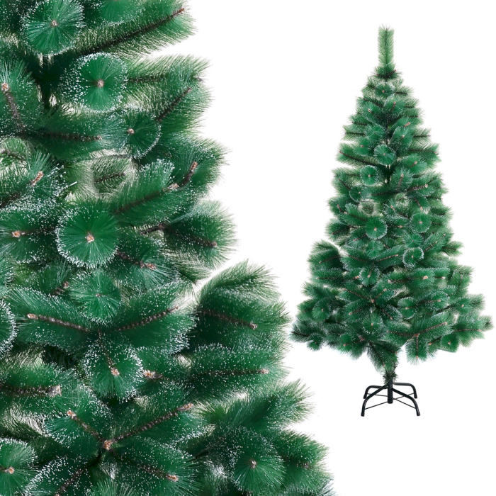 Brad artificial de Craciun tip pin nins, pentru interior/exterior, inaltime 180 cm, Flippy, verde, suport metalic inclus [1]