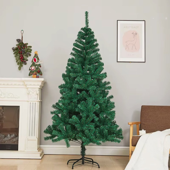 Brad de Craciun artificial cu suport inclus Flippy, 150 cm, 450 Ramuri Varfuri, Suport Clasic, Fara iluminare, utilizat pentru interior/exterior, Verde [2]