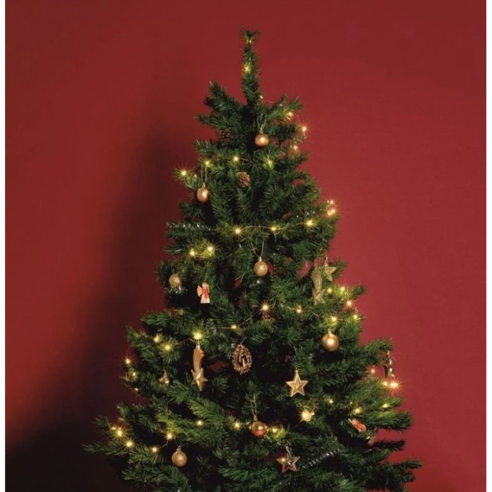 Brad de Craciun artificial cu suport inclus Flippy, 210 cm, 800 ramuri/varfuri, material plastic, suport clasic, fara iluminare, utilizat pentru interior/exterior, verde [10]