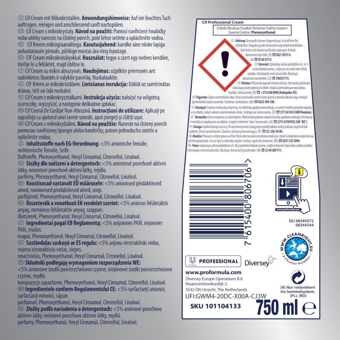 CIF Professional Cream - Crema de Curatare Non-Abraziva 0.75 L [5]
