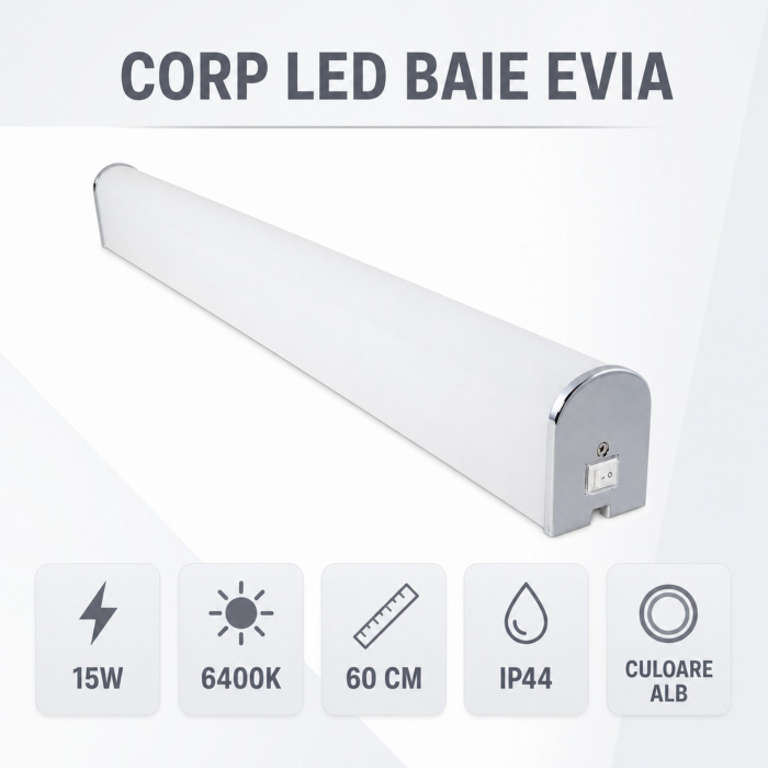 Corp LED Baie Evia 15W 6400K 60cm IP44 Alb [2]