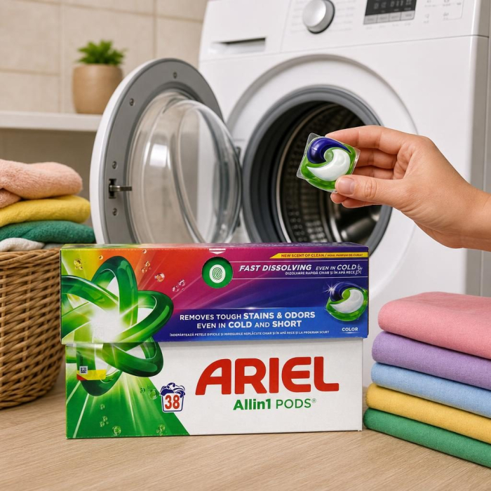 Detergent Capsule, Ariel All-in-1 PODS, 38 buc, Color 3in1 [2]