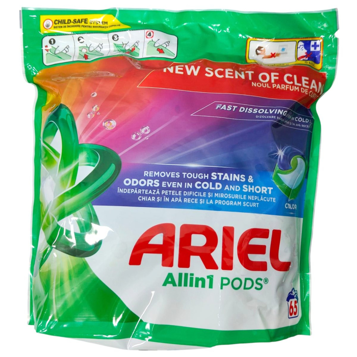 Detergent Capsule pentru Rufe Colorate, Ariel, Pods All in 1, Set 65 Bucati [1]