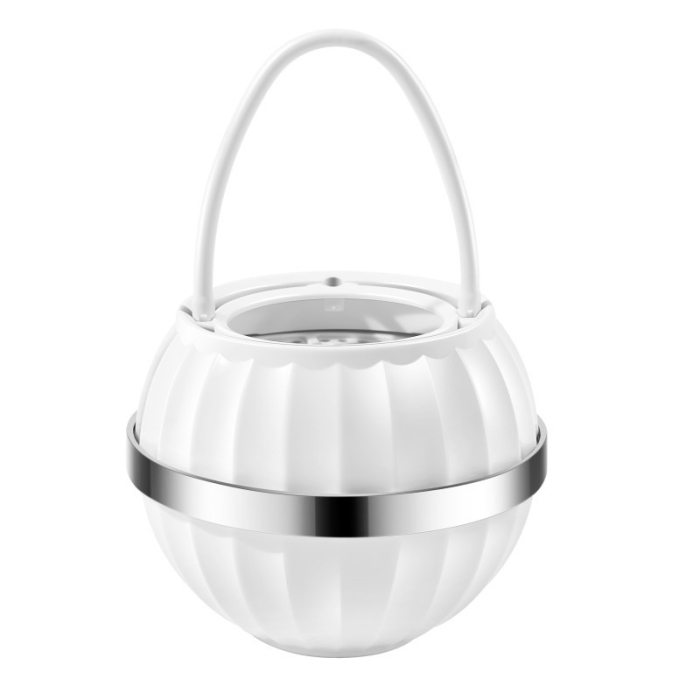 Filtru Purificator pentru Apa de Baie, Flippy, Forma Sferica, Maner pentru Agatare, Banda Decorativa Argintie, Uz Casnic, Alb [1]