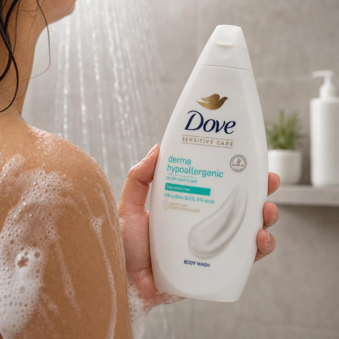 Gel de Dus, Dove, 450 ml, Derma Hypoallergenic [2]